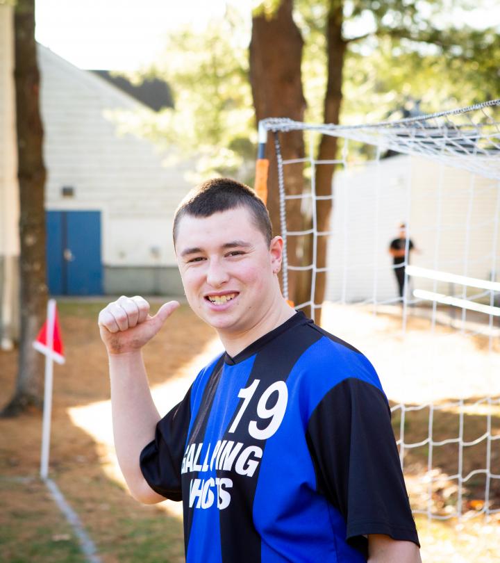 Soccer player giving a thumb up! 