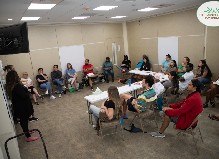 A group of staff attending a training