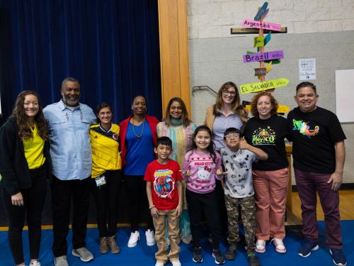 Staff and students from the 2023 Multicultural Lunch with CEO Sarah Glenn-Smith
