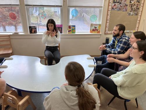 Stephanie from ASL Shop stops by our Parent Infant Program